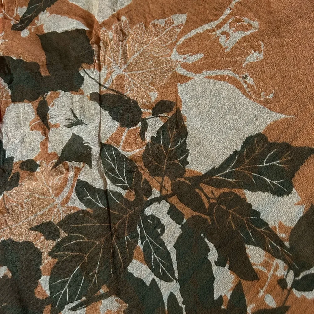 Vintage Sheer Fall Leaves Scarf Hand-Rolled/Hand-Sewn